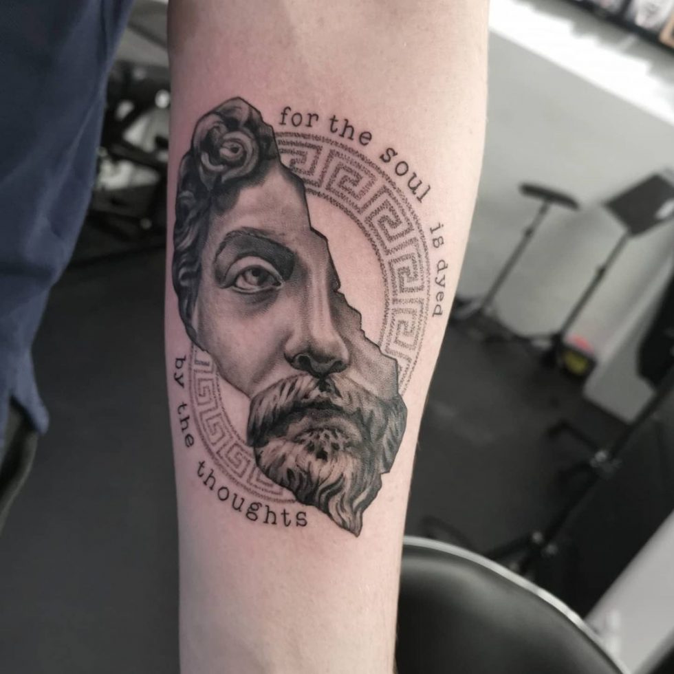 Marcus Aurelius tattoo Beauty and the Beast Tattoo